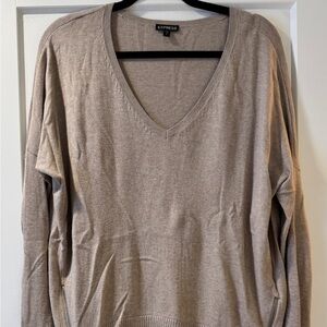 Express Tan V-Neck Sweater